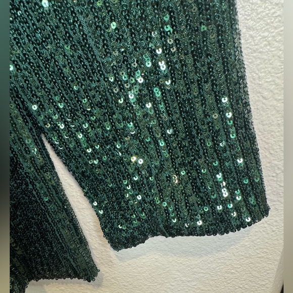 SHOW ME YOUR MUMU Women's Dance Sequins Blazer in emerald green Size S‎ - Picture 8 of 9